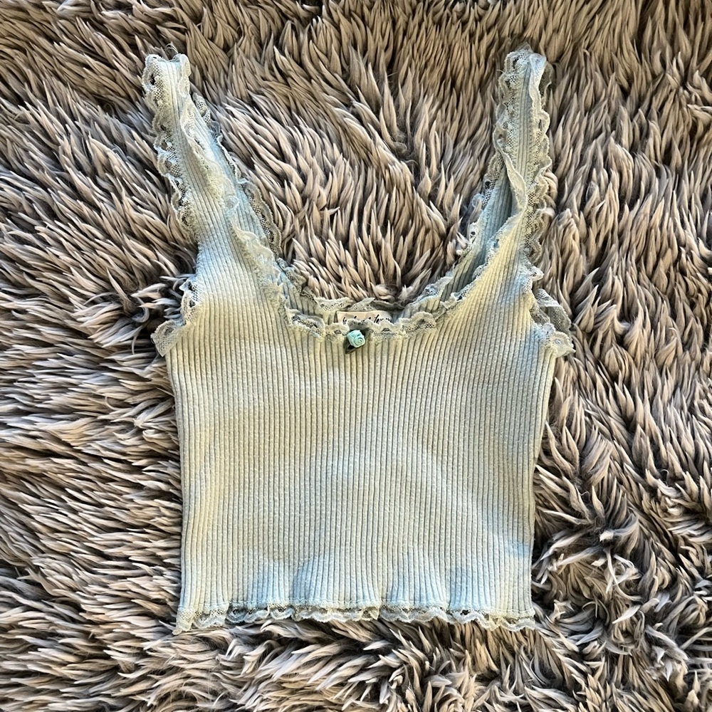 For Love & Lemons Women's Cream and Mint Green Vest